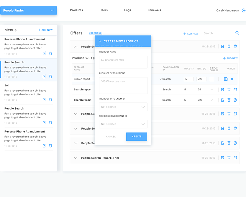 create new product Apollo