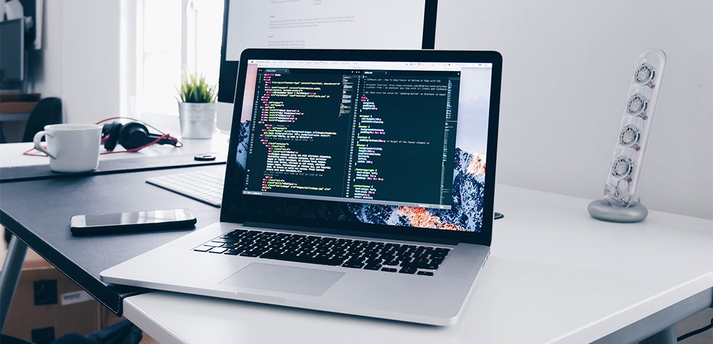 writing code on macbook
